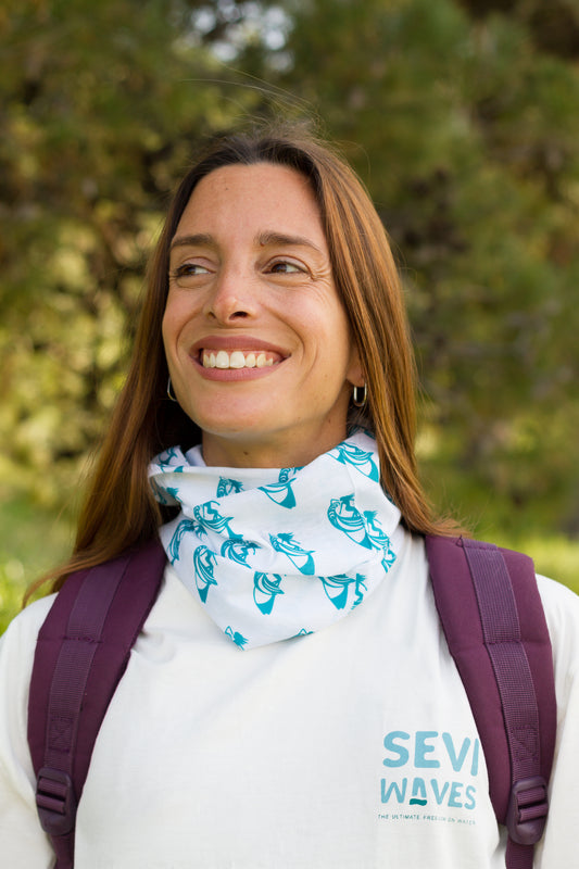 neck tube with custom print sevi waves